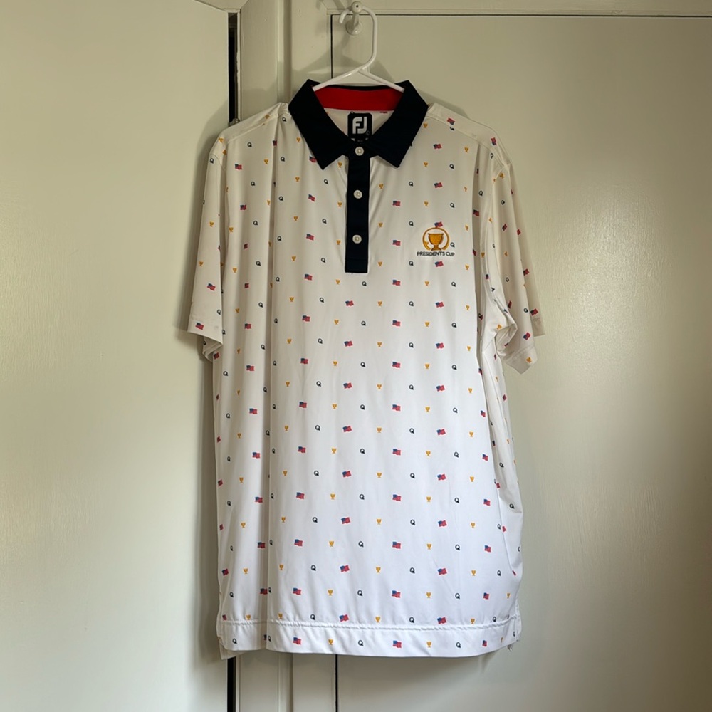 FootJoy White Polo Shirt with Multicolor Accents